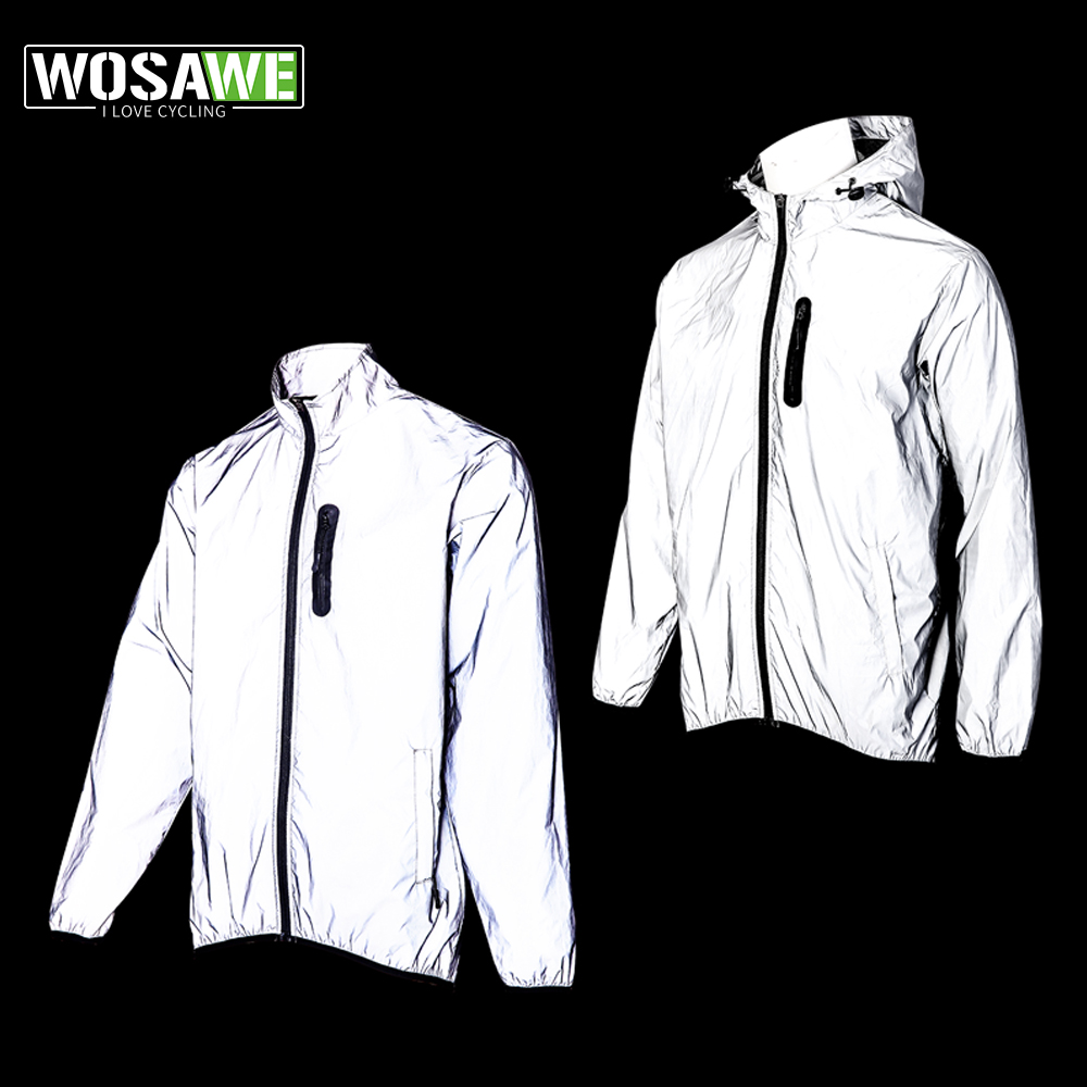 Cycling Rain Jacket Commute - WOSAWE erkek Tam Yansıtıcı Ceket Açık