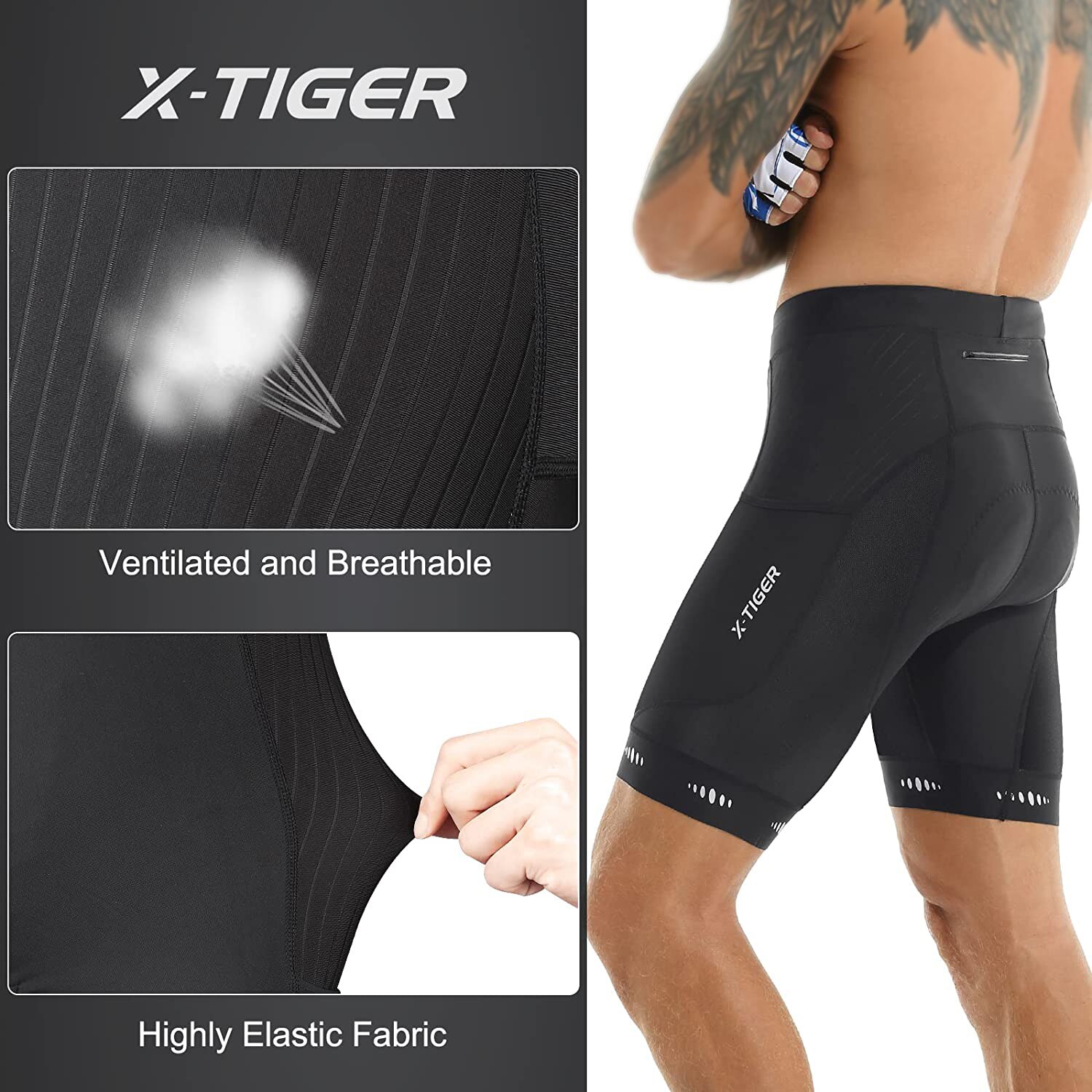 Arka cep ile X-TIGER erkekler  - Cycling Commuter Pants incelemesi ve fiyatı